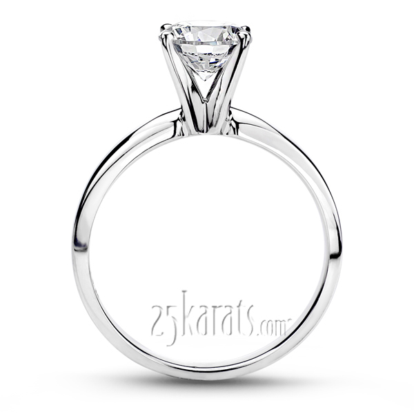 14K gold 7.5 mm Moissanite Round Cut 4-Prong Classic Solitaire Engagement Ring - alternate view 4