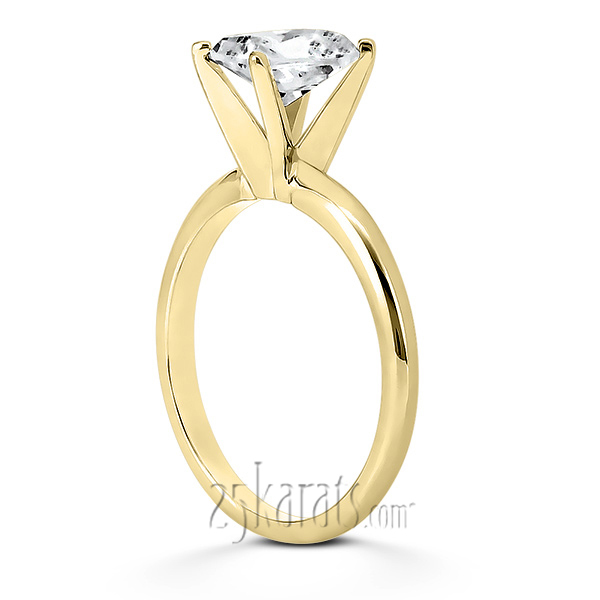 14K gold 7 x 5 mm Moissanite Emerald Cut Solitaire Engagement Ring - alternate view 2