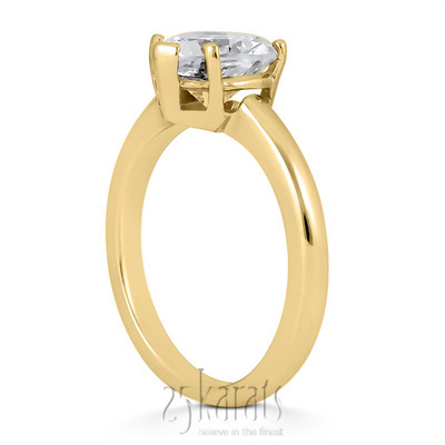 14K gold 6.5 x 6.5 mm Moissanite Heart Shape Solitaire Diamond Bridal Ring - alternate view 2