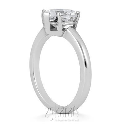 14K gold 6.5 x 6.5 mm Moissanite Heart Shape Solitaire Diamond Bridal Ring - alternate view 3