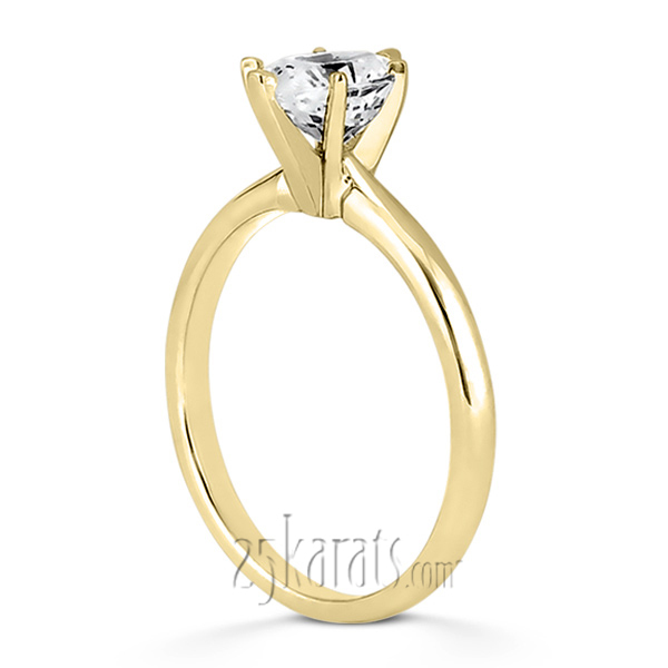 14K gold 6 x 4 mm Moissanite Oval Cut 6-Prong Solitaire Engagement Ring - alternate view 2