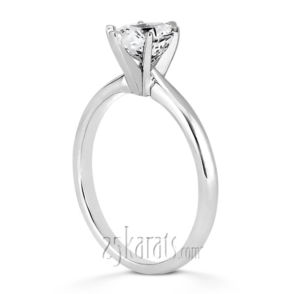 14K gold 6 x 4 mm Moissanite Oval Cut 6-Prong Solitaire Engagement Ring - alternate view 3