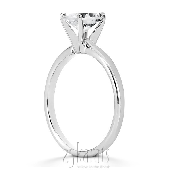 14K gold 8 x 5 mm Moissanite Oval Cut 4-Prong Solitaire Engagement Ring - alternate view 3