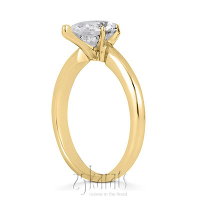 14K gold 9 x 6 mm Moissanite Pear Shape Solitaire Engagement Ring - alternate view 2