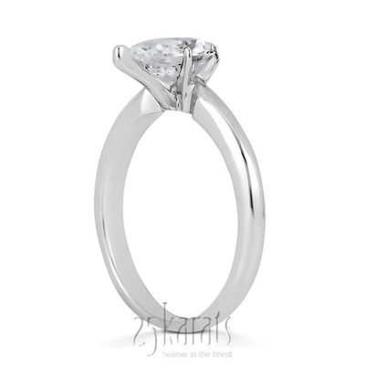 14K gold 9 x 6 mm Moissanite Pear Shape Solitaire Engagement Ring - alternate view 3