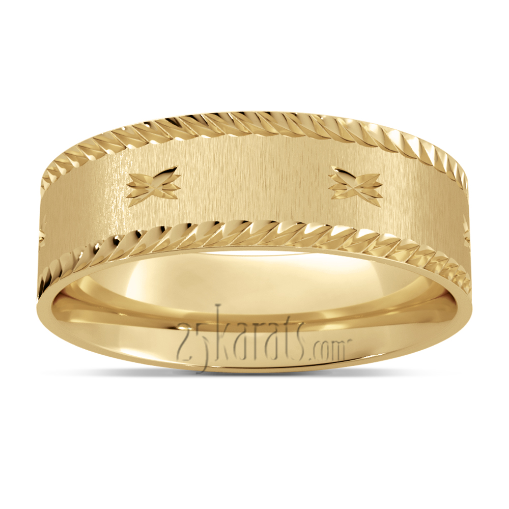 Compass Star Basic Design Wedding Ring