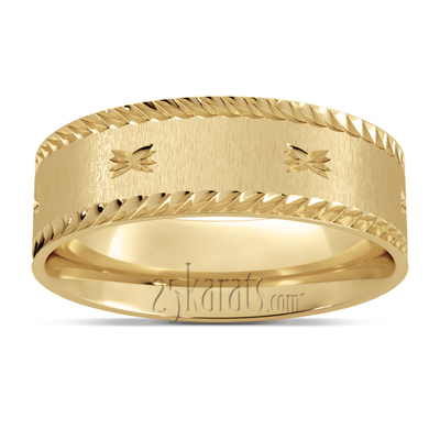 Compass Star Basic Design Lightweight Wedding Ring