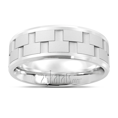 Watch Style Carved Wedding Ring
