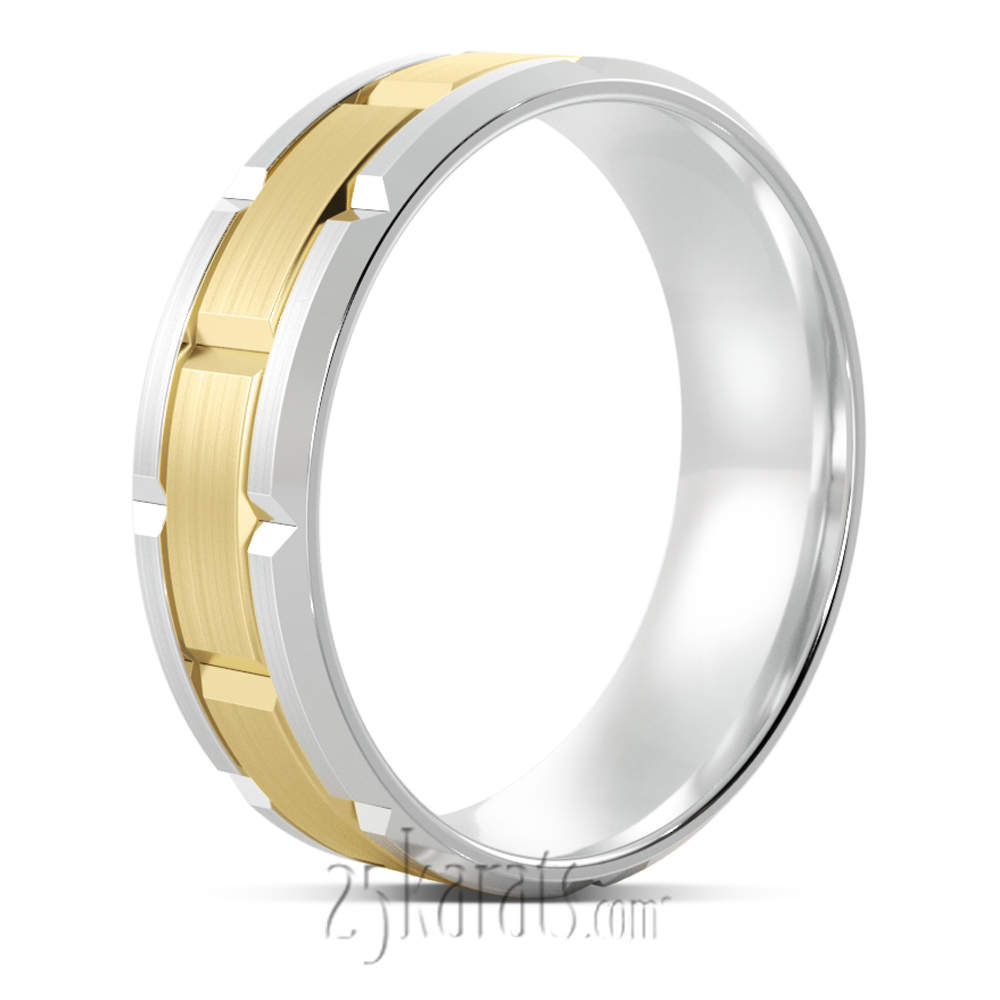 Rolex Design Fancy Carved Lightweight Wedding Band