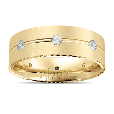 Brilliant Cut Round Stone Diamond Lightweight Wedding Ring