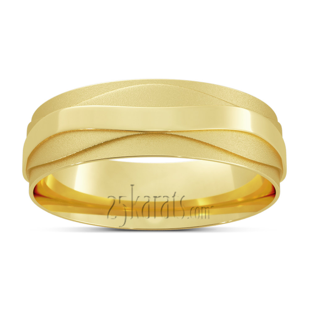Contemporary Lightweight Wedding Band Set HHLWB133 14K Gold