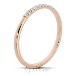 14K Gold Nine Stone U-Prong Stackable Diamond Ring