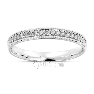 Mill Grain Antique Stackable Diamond Ring