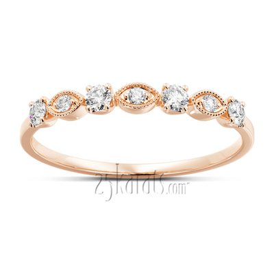 Marquee and Basket Design Stackable Diamond Ring