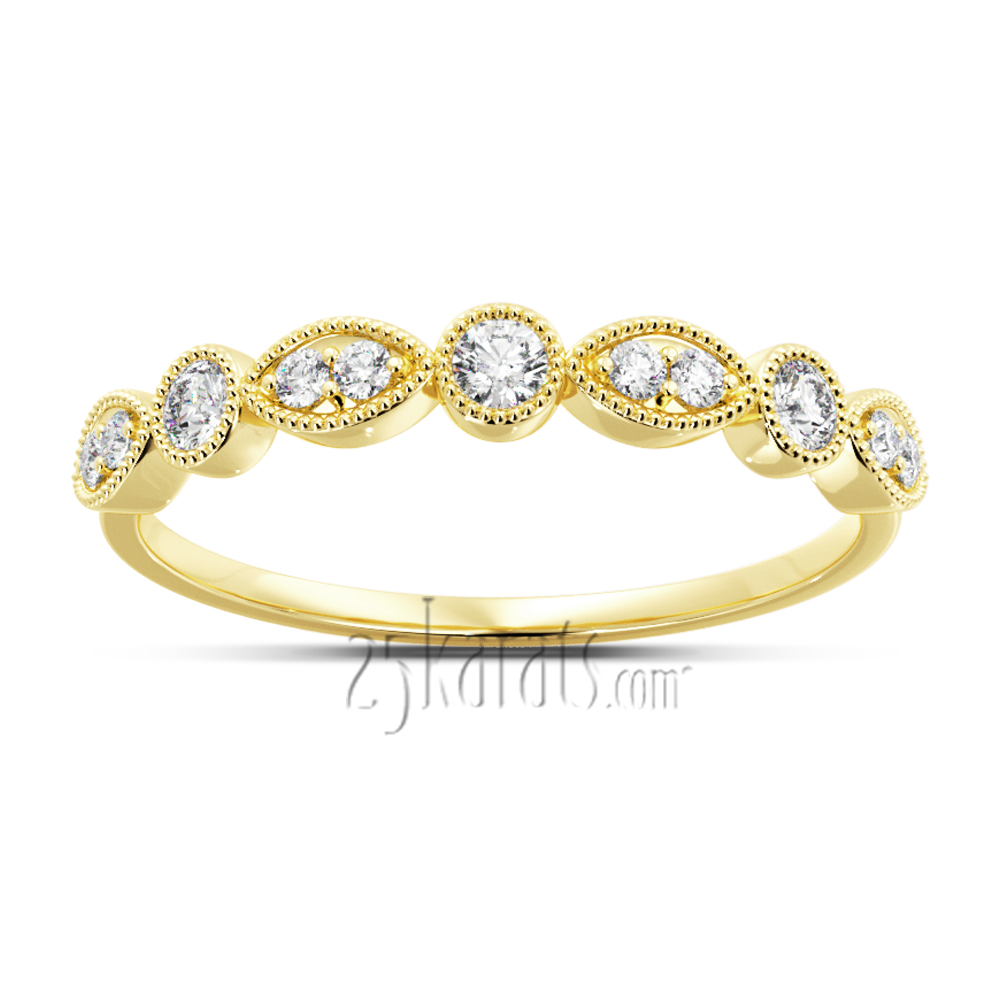 Millgrain Diamond Stackable Ring