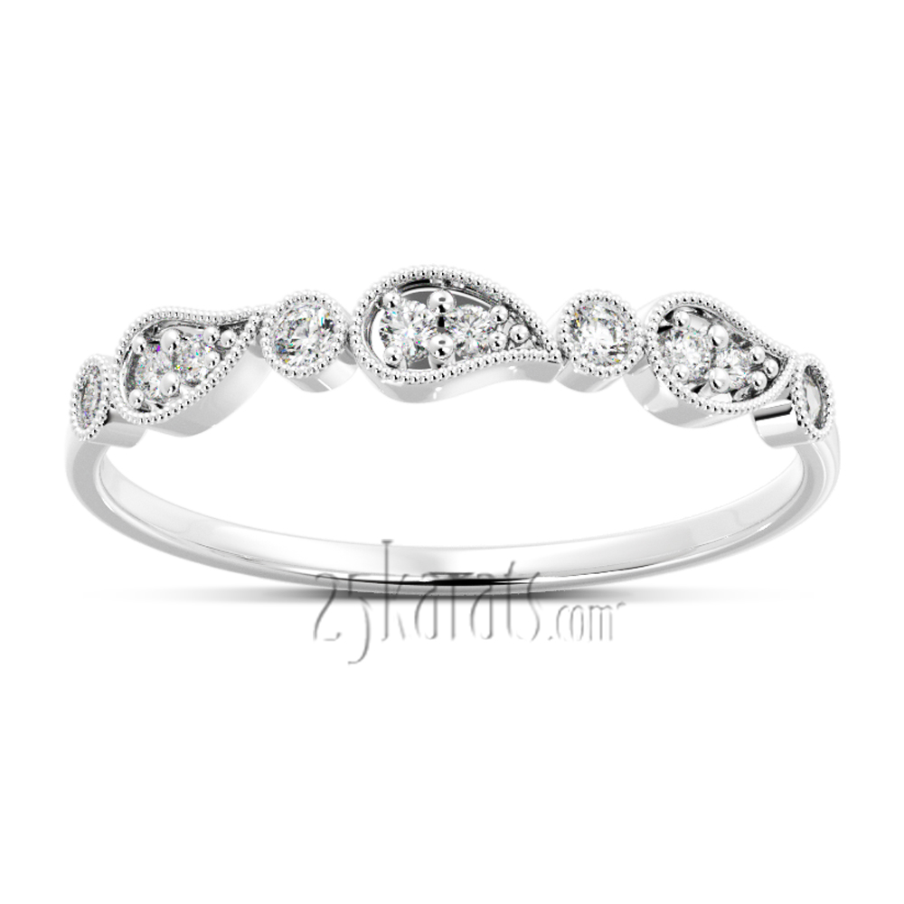 Pear Design Stackable Diamond Ring
