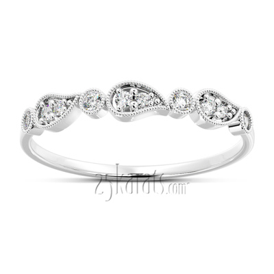 Pear Design Stackable Diamond Ring