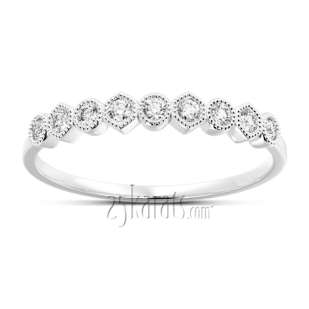 Bezel Set Diamond Stackable Ring