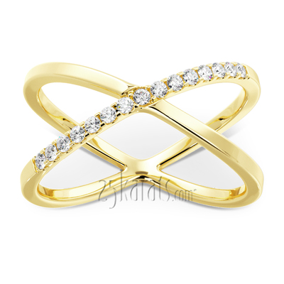 Twisted Stackable Diamond Ring