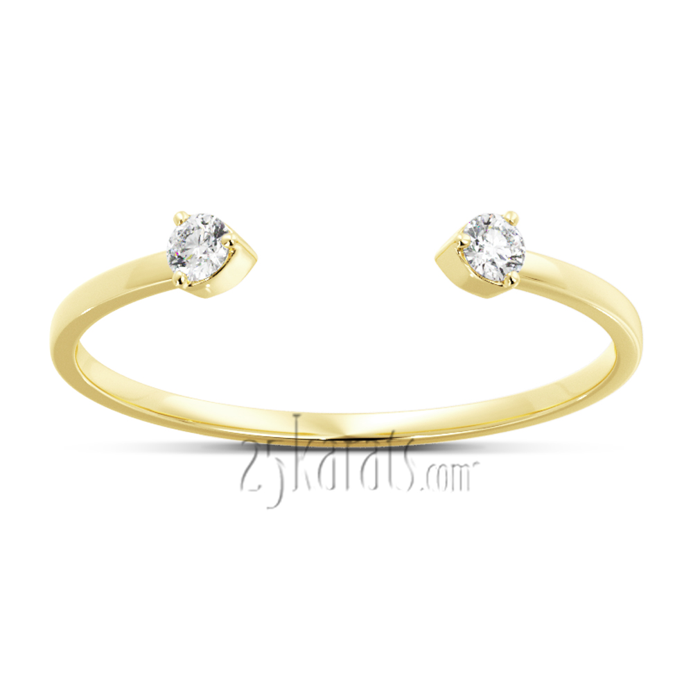 Open End Diamond Stackable Ring