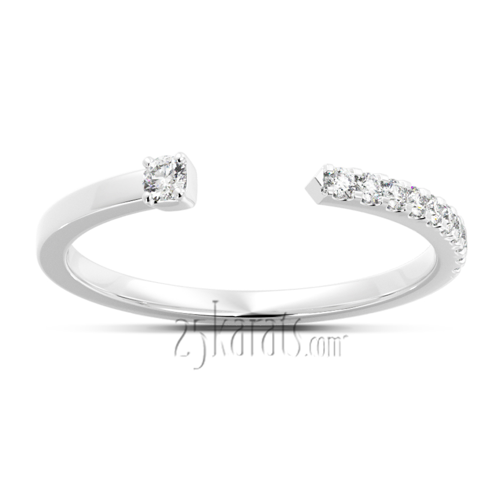 Open End Stackable Diamond Ring
