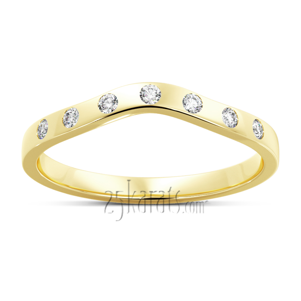 7-Stone Curve Stackable Diamond Ring