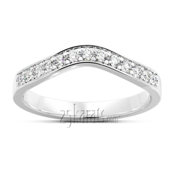 Prong Set Curve Round Diamond Stackable Ring