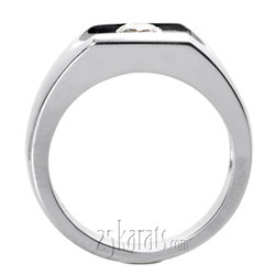 14K white gold Solitaire Channel Set Men's Diamond Ring (0.35 ct. tw.) - alternate view 3