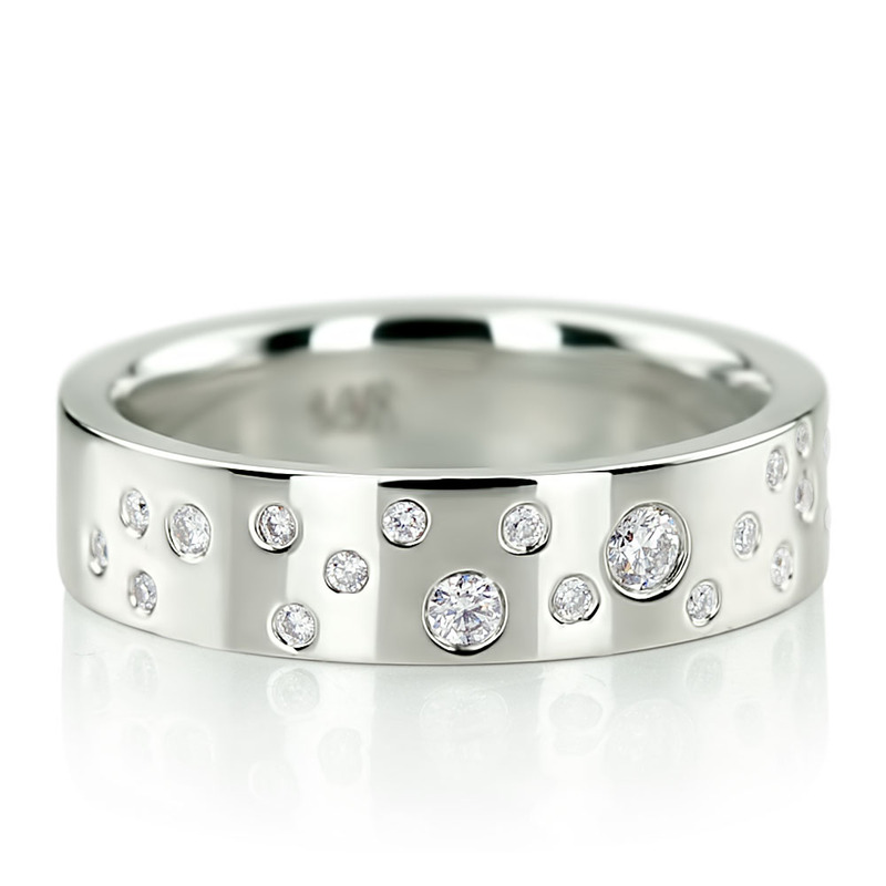 10K white gold 5mm. high polish Bright-Lights-Diamond-Wedding-Band - alternate view 5