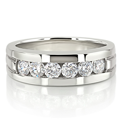 Suave Channel Set Round Cut Men's Diamond Ring (1.50 ct.tw)