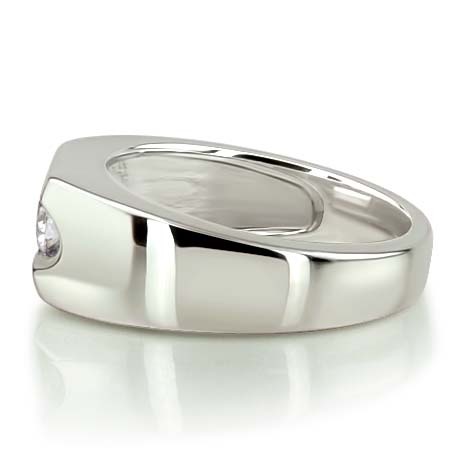 14K white gold Solitaire Channel Set Men's Diamond Ring (0.35 ct. tw.) - alternate view 6