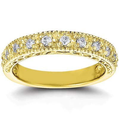14K white gold Antique Filigree Diamond Wedding Band (0.55 ct. tw.) - alternate view 4