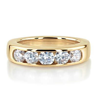 Brilliant Round 5 Stone Channel Set Woman Diamond Ring (1 1/4 ct. tw.) thumbnail 5