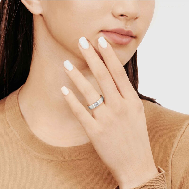 10K same as picture gold 4.5mm. satin Rose-White-Gold-Two-Tone-Princess-Cut-Diamond-Wedd - alternate view 3
