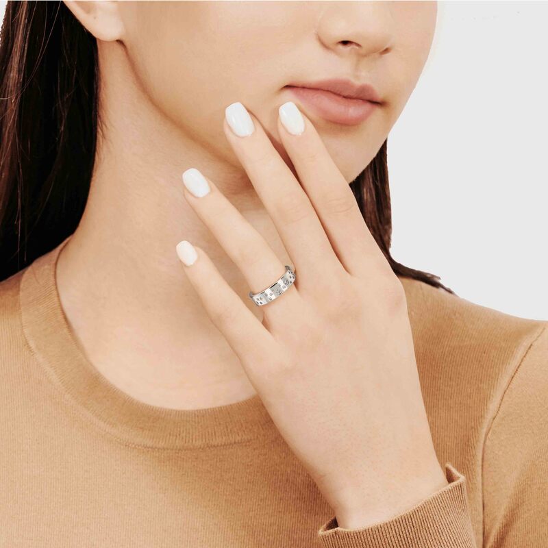 10K same as picture gold 5mm. high polish Bright-Lights-Diamond-Wedding-Band - alternate view 3