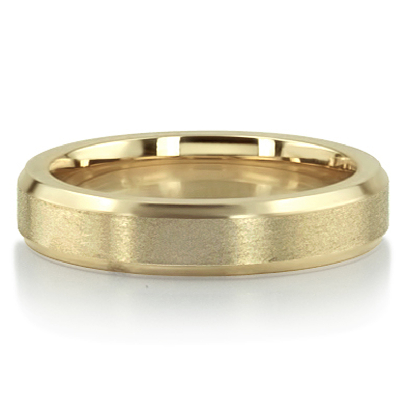 10K yellow gold 4mm. satin basic-carved-wedding-bands - alternate view 3