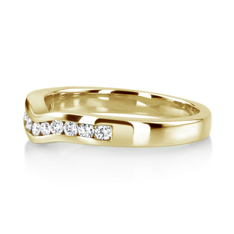 14K white gold Round Cut Channel Set Curved Diamond Bridal Ring (0.28 ct. tw.) - alternate view 3