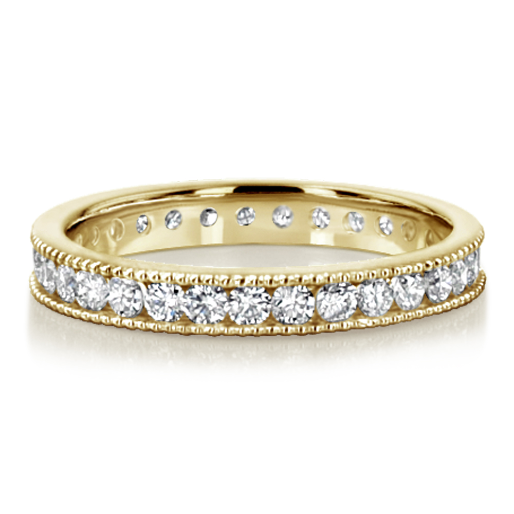 Channel Set With Mill Grain Edge Diamond Eternity Wedding Band (0.93 ct. tw) - view 1