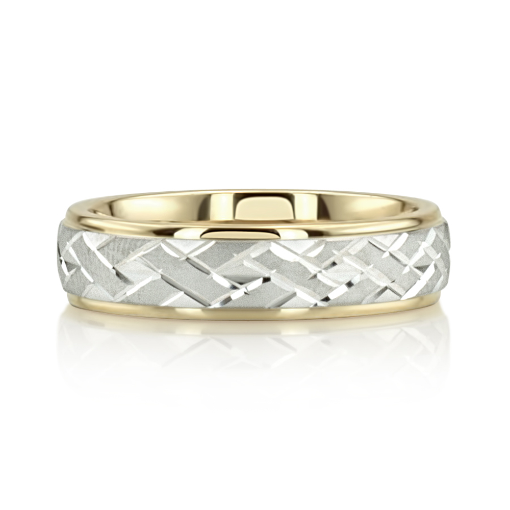 Attractive Angled Cut Diamond Cut Wedding Ring  - view 6