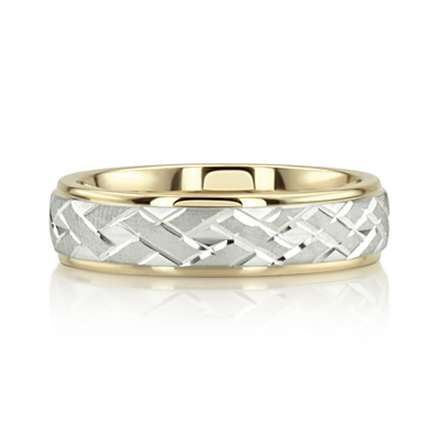 Attractive Angled Cut Diamond Cut Wedding Ring  - view 6 of 6