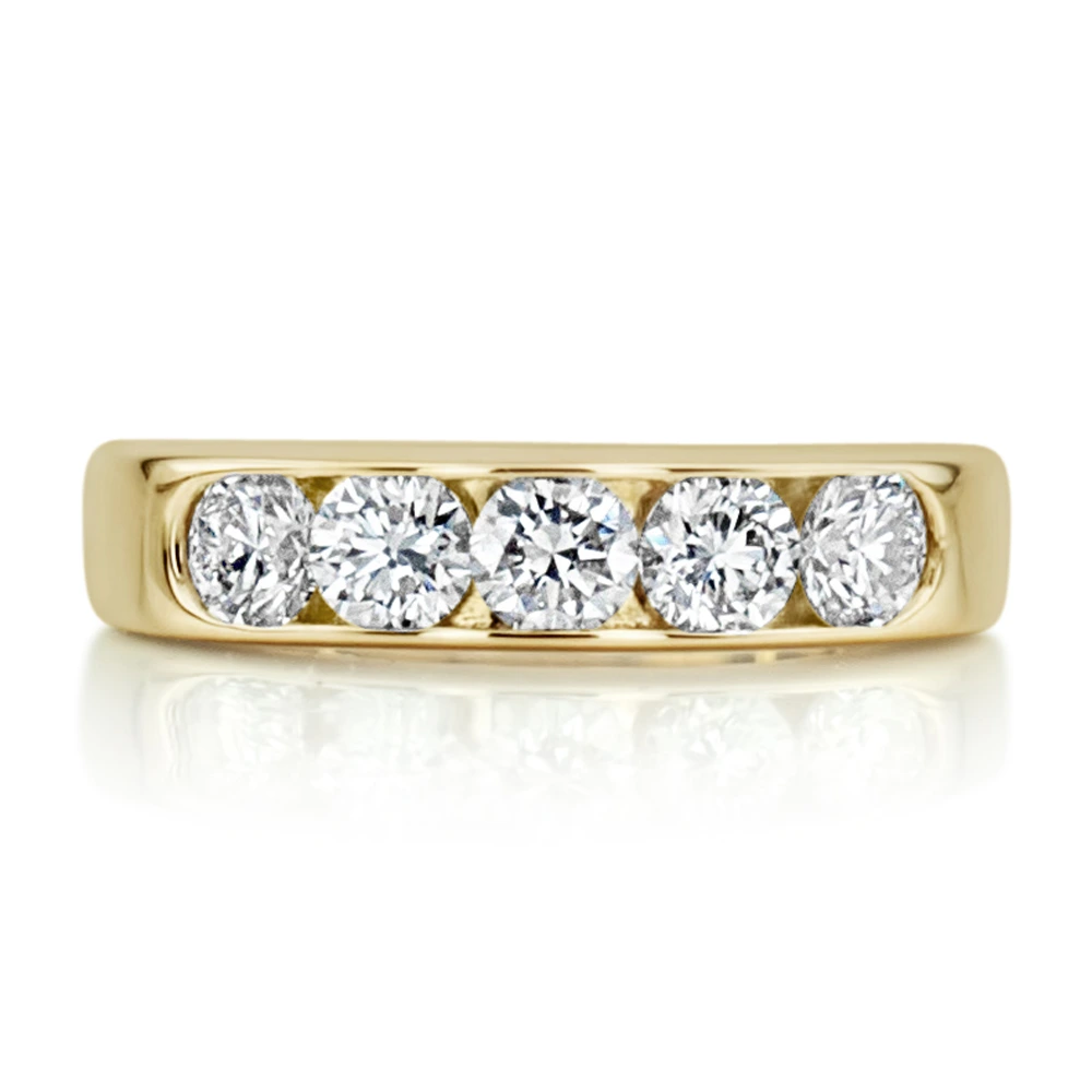 Brilliant Round 5 Stone Channel Set Woman Diamond Ring (1 ct. tw) - view 1