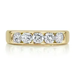 Brilliant Round 5 Stone Channel Set Woman Diamond Ring (1 ct. tw) thumbnail 1