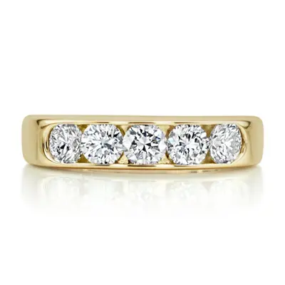 Brilliant Round 5 Stone Channel Set Woman Diamond Ring (1 ct. tw.) thumbnail 1