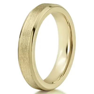 Beveled Edge Satin Diamond Cut Wedding Ring  - view 11 of 16