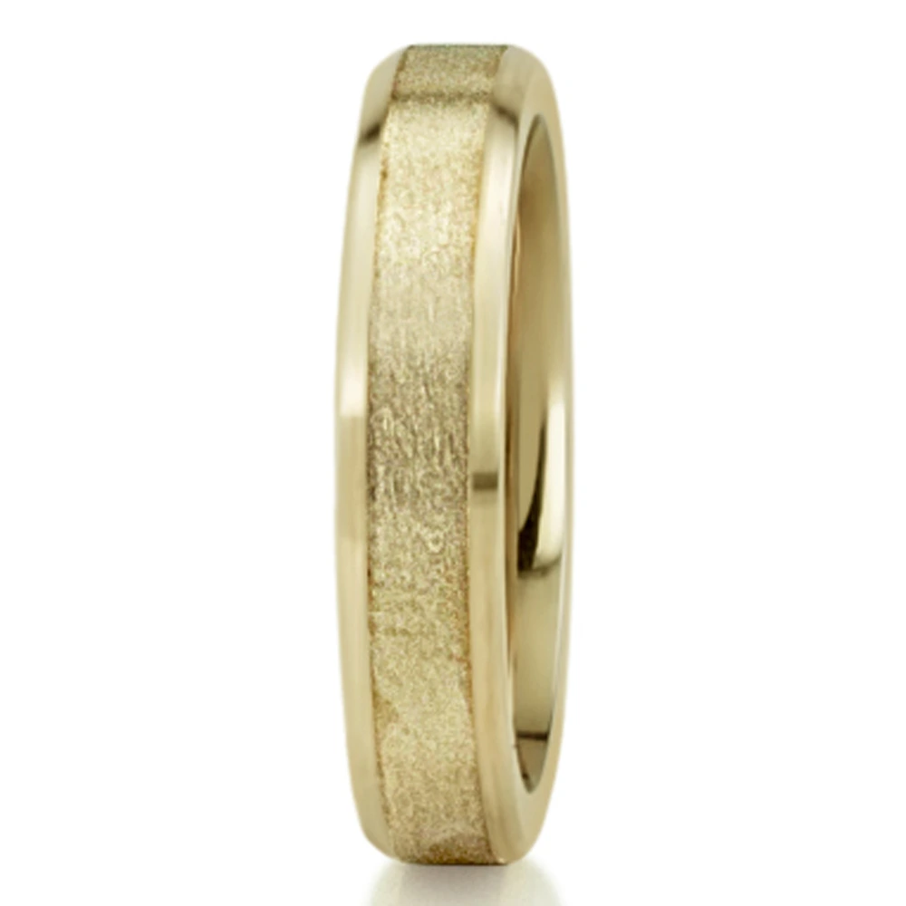 Beveled Edge Satin Diamond Cut Wedding Ring  - view 12