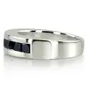  Princess Cut Channel Set Black Diamond Men Ring (1.20 ct. t.w.) thumbnail 4