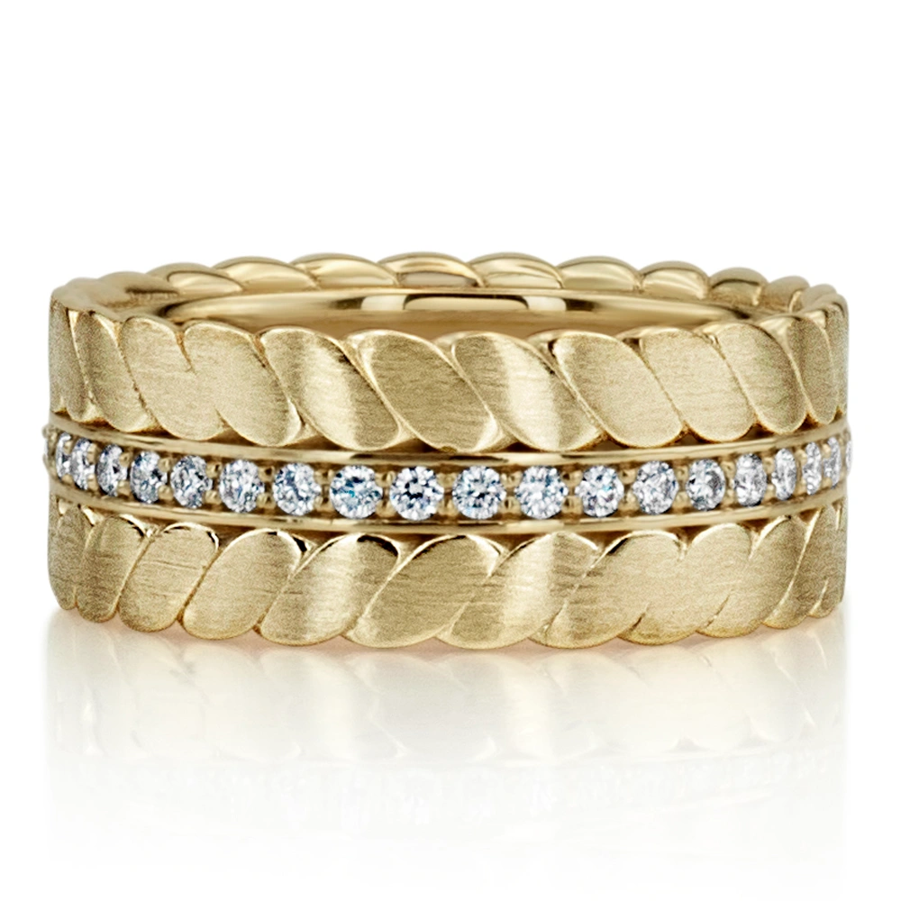 Braided Look Diamond Wedding Ring - view 6