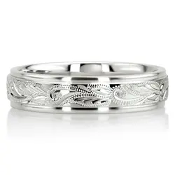 Extravagant Satin Finish Hand Engraved Wedding Ring  thumbnail 7