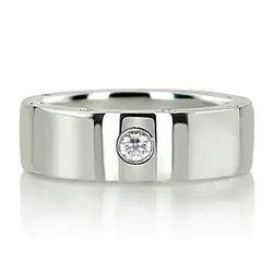 Sturdy Side-stoned Diamond Wedding Ring  thumbnail 5