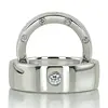 Sturdy Side-stoned Diamond Wedding Ring Set thumbnail 1